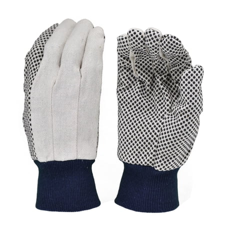 G & F Products Gloves 7488 Cotton canvas work gloves  PVC Dots  6 Pairs