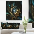 thumbnail image 3 of Designart 'Brown Blue Fractal Flower in Black ' Oversized Abstract Canvas Art, 3 of 3