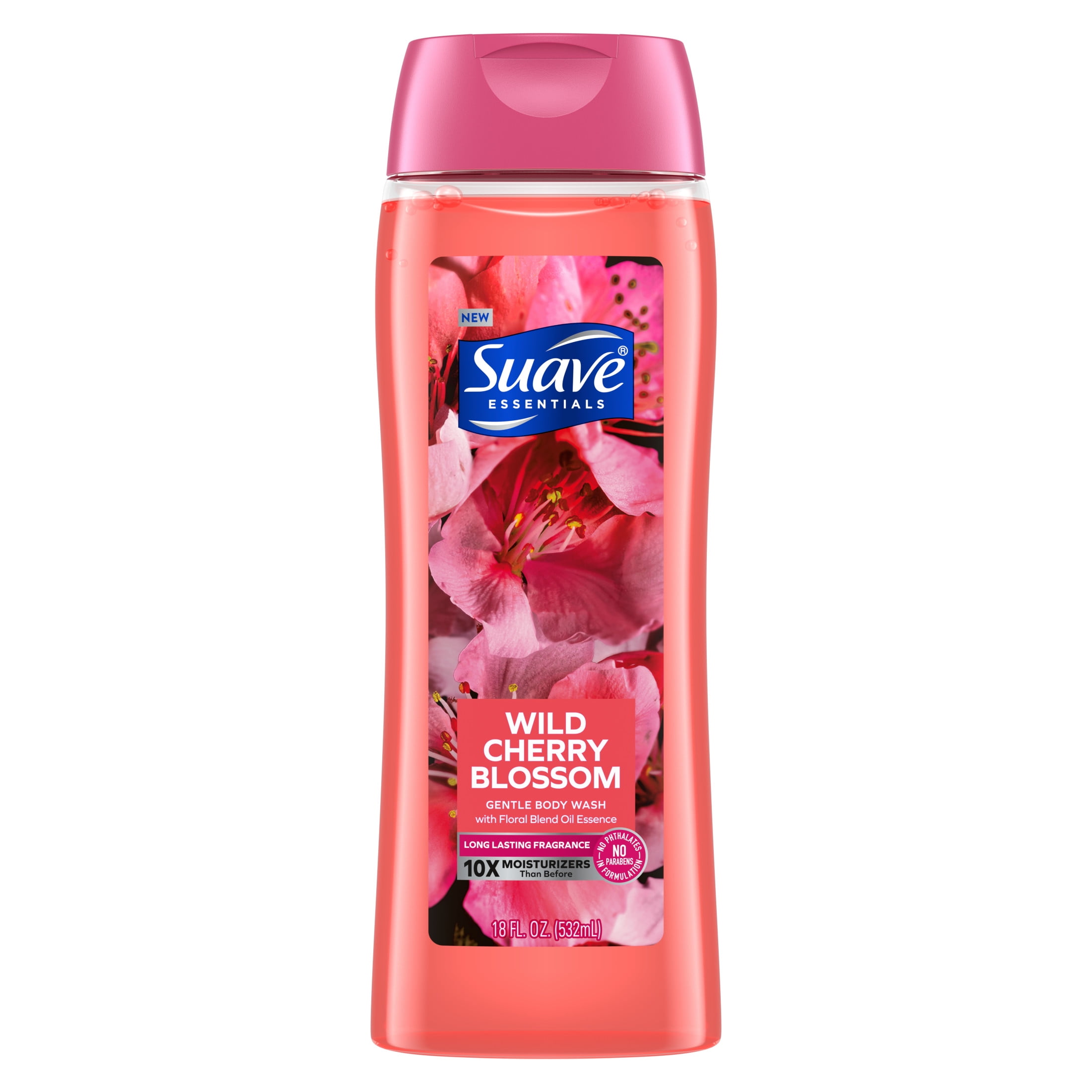 Suave Essentials Body Wash Wild Cherry Blossom, 18 oz
