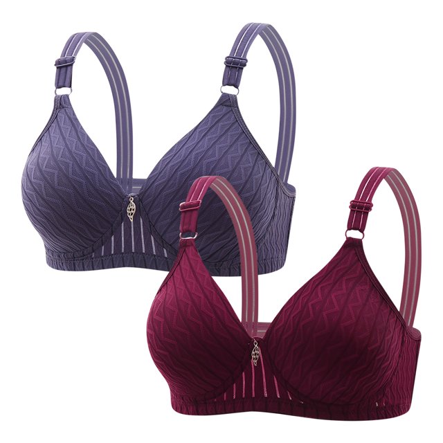 Yuyuzo 2PCS Wireless Bra for Women Push up Comfy Seamless Bralettes Soft Full Coverage Everyday Bra