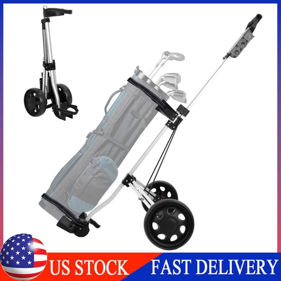 2 Wheel Foldable Golf Push Cart, Collapsible Golf Trolley with Scoreboard Holder, Push Pull Golf Cart, Golf Hand Cart, Ergonomic Handle Golf Cart, Portable Golf Bag Cart