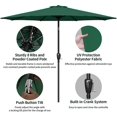 thumbnail image 2 of Simple Deluxe 9Ft Outdoor Market Table Patio Umbrella With Button Tilt Crank And 8 Sturdy Ribs For Garden Deck Lawn Backyard & Pool Green, 2 of 4