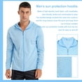 thumbnail image 7 of vastwit Men's Full Zip UPF 50+ Shirt Hooded Light Jacket Long Sleeves Sun Protection Rash Guard for Blue 3XL, 7 of 7