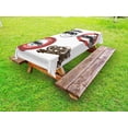 thumbnail image 1 of Cars Outdoor Tablecloth, Retro Pop Art Automotive Emblem Print with Grunge Distressed Old Featured Color Properties, Decorative Washable Fabric Picnic Tablecloth, 58 X 104 Inches, Multi, by Ambesonne, 1 of 2