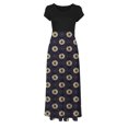 thumbnail image 4 of SMihono Robe d'Été pour Femmes Grande Taille Mode Femmes Été Imprimé Décontracté Col Rond Manches Courtes Longue Robe, 4 of 4