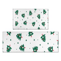 White Christmas Tree Pattern Kitchen Rugs Sets Of 2,Anti Fatigue Kitchen Mat Rugs Non Slip Washable,Decorative Kitchen Floor Mats for Kitchen,Sink,Laundry,17"x30" 17"x47"