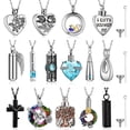 thumbnail image 1 of Collar con forma de urna Jewelry Ecation de acero inoxidable, 15 unidades, color azul cielo, 1 of 8