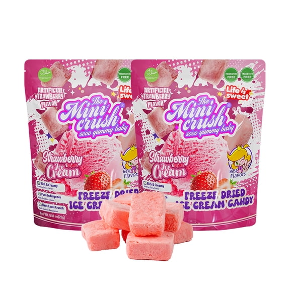 Freeze Dried Ice Cream – Strawberry Ice Cream That Doesn’t Melt – Crunchy Creamy Snack with Clean Ingredients