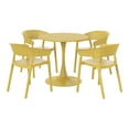 thumbnail image 2 of WestinTrends Playa 5-Piece Indoor Outdoor Metal Patio Dining Table Set With Stackable Patio Chairs, Yellow, 2 of 16