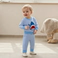thumbnail image 5 of Kiijoy Boys Outfits Shark Embroidery Sweatshirt Pants Fall Sweatsuit, Sizes 18-24M, 5 of 7