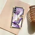 thumbnail image 7 of FKBRCL4U Compatible with Samsung Galaxy S24 S25 Case, High Heeled Purple Diamond Rose Luxury Golden Decoration for Girl Women Soft TPU Shockproof Protective Hard PC Back, 7 of 7