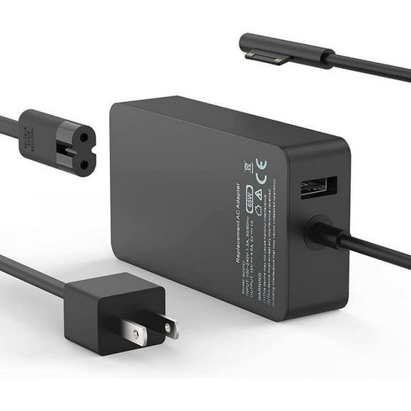 Chargeur Surface Pro 65W 15V 4A, Chargeur d'Ordinateur Portable pour Surface Pro 3/4/5/6/7/8/9/X, Adaptateur d'Alimentation, Compatible avec Microsoft Surface Book Ordinateur Portable/tablette, Fonctionne avec 65W&44W&36W&24W (Cordon 6,6 Pi)