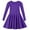 Purple, variant on PINQI A Line Toddler Girls Dress Fashion Girls Cotton Spring and Autumn Solid Color Flounces Dress Casual A Line Dresses 4 to 11 Years