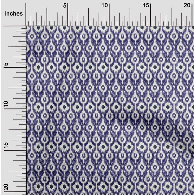 oneOone Cotton Poplin Fabric Ogee Ikat Printed Craft Fabric BTY 42 Inch Wide
