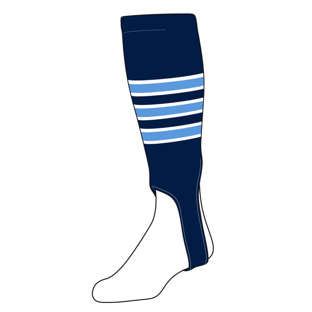 TCK Baseball Stirrups Large (300D, 5in) Navy, White, Baby Blue