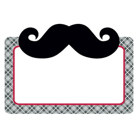 Creative Teaching Press 2.5 x 3.5 Inch Mustache Style Name Tags, 36 Count