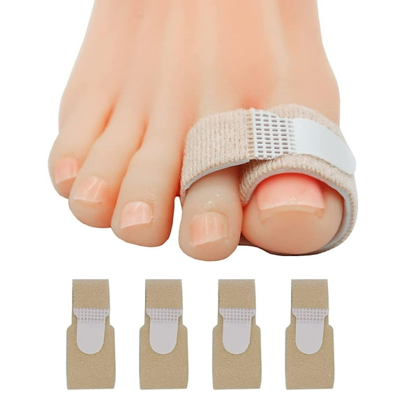 Fabric Hammer Toe Wraps, 8 Pack of Toe Bandages Protectors, Toe Corrector for Overlapping Toes, Toe Splints for Crooked Toes, Curled Toes, Bent Toes and Broken Toes