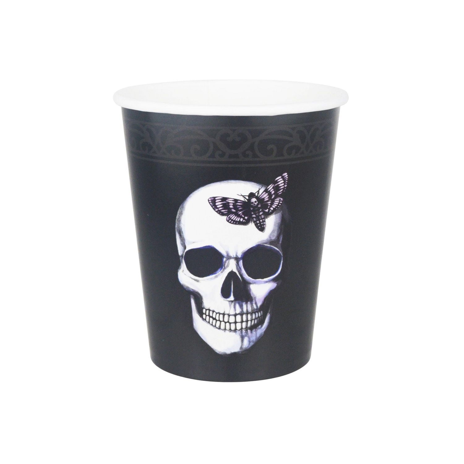8ct paper cups - skull, 8 piece skull paper cups