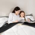 thumbnail image 5 of Manfei Metallic Marble Queen Comforter Set,Contemporary Fluid Stripe Bedding Sets,White Black Gold Bedding Comforter Set For Girls Teens,Ultra Soft Home Decor Reversible,3pcs, 5 of 8