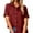 Red, variant on MIXUE Women Blouses Solid Color Shirt Lapel Button Short Sleeve Pocket Fashion Casual S Womens Summer Tops Streetwear,Red,XXL