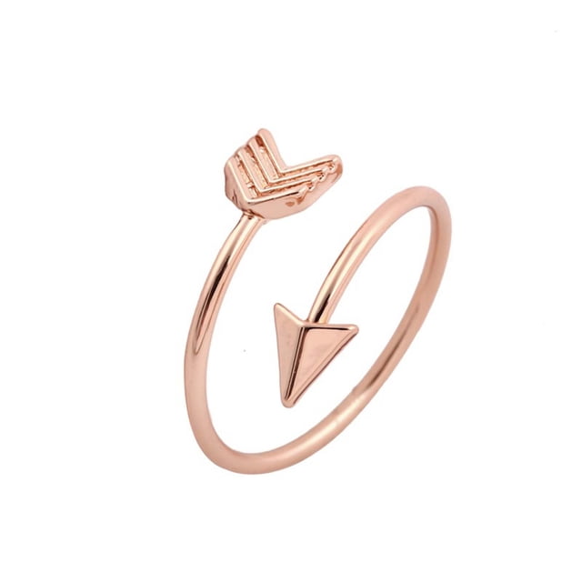 Joyería de cobre Pareja Regalo Anillo de apertura ajustable punta de flecha Anillos de moda