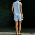 thumbnail image 5 of akafmk 2 Piece Shorts Sets for Women Linen Sleeveless Top and Shorts Loose Summer Casual Outfits, 5 of 7