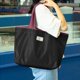 thumbnail image 2 of Bolsa de la compra plegable de color liso, bolsa de almacenamiento, bolsa de supermercado portátil, bolsa de la compra de gran capacidad con cordón, bolsa de mano práctica, 2 of 4