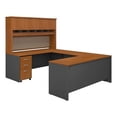 thumbnail image 1 of Carell Furniture 72" Transitional Wood U-Shape Desk with Hutch/Storage in Cherry, 1 of 7