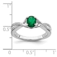 thumbnail image 4 of 14k White Gold Ring Gemstone Womens Emerald 0.06 ct 0.78 Oval and Diamond, 4 of 8