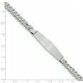 thumbnail image 3 of 14K White Gold Flat Curb Link Soft Diamond Shape ID Bracelet, 3 of 6