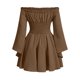 thumbnail image 4 of mfyjkho Vestidos para mujer, Vestido de mujer de manga larga con volantes y cuello halter con estampado de patchwork y mangas acampanadas Vestidos festivos xxl, 4 of 4
