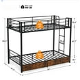 thumbnail image 2 of Ktaxon Metal Twin over Twin Bunk Bed Frame with LED Light & Charging Station & 2 Drawer for Bedroom, Black, 2 of 8
