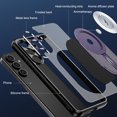 thumbnail image 2 of Magnetic Case for Samsung Galaxy S21 FE with Hidden Kickstand, [Mag-Safe Charging] [Military-Grade Drop Protection] Rugged Heat Dissipation Frosted Back Phone Case for Galaxy S21 FE, Purple, 2 of 11