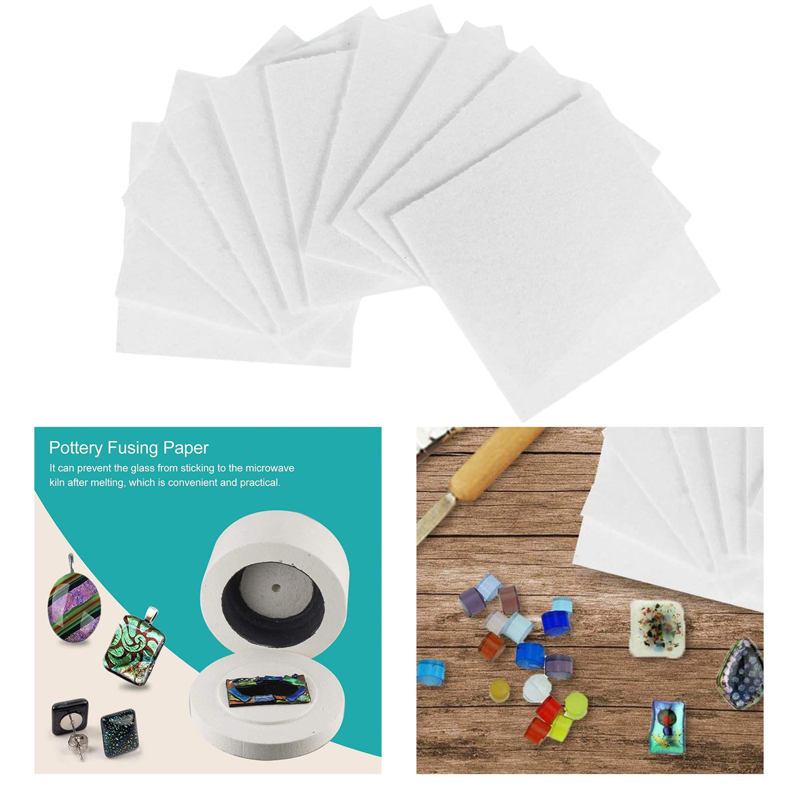 Glass Fusing Paper Ceramic Fiber For Microwave Kiln 50PCS Household Chores Tools 
