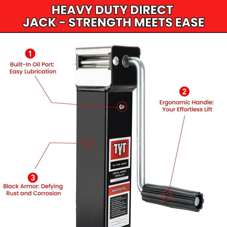 TYT 8000 lbs Square Direct Weld Heavy Duty Trailer Jack, 15 TYT 8000 lbs Square Direct Weld Heavy Duty Trailer Jack, 15