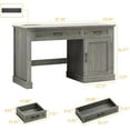 thumbnail image 2 of Vabches 47" Executive Desk with Charging Station and Storage, Farmhouse Wood Computer Desk with 2 Drawers & 1 Cabinet for Home Office, 2 of 7