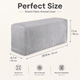 thumbnail image 2 of ABCISI 2Pcs Stretch Fabric Armrest Covers Anti-Slip Spandex Recliner Armchair Couch Armrest Protector Furniture Protector Armchair Slipcovers Grey, 2 of 7