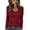 Red, variant on purcolt Women's Lace Long Sleeve Shirts Ribbed Knit Scoop Neck Slim Fit Tunic Tops Casual Trendy Blouses Going Out Tops