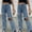 Blue, variant on CALAFEBILA Boot Cut Jeans for Woman Fashion Full-Length High Waist Jeans for Women Baggy Ripped Jeans Denim Pants Relaxed Fit Jeans for Teens 2025