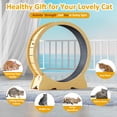 thumbnail image 6 of POLAHAKU 48'' Wooden Cat Wheel, Large Cat Wheel Treadmill for Indoor Cats, Detachable Carpet Cat Running Wheel with Cat Teaser Toy for Exercise, Walking, Training, Fits Most Cats Natural Wood, 6 of 7