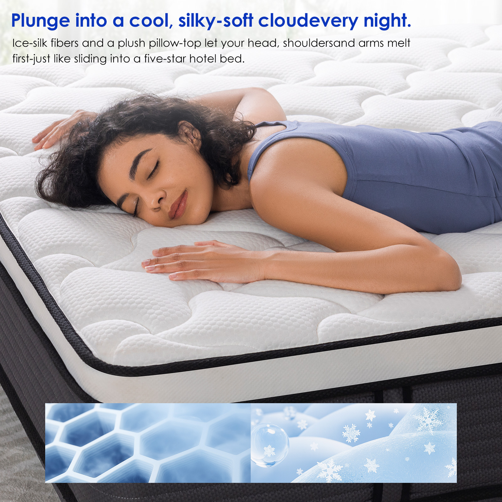 12'' Full Size Mattress, Hybrid Firm Mattress in a Box with Gel Memory Foam, Individually Wrapped Pocket Coils Innerspring, Pressure-Relieving and Supportive, Mattress Full