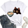 thumbnail image 5 of Womens Anime Cat Ramen Graphic T-Shirts Japanese Funny Graphic Short Sleeve Tees Kawaii Cat Anime Gifts Tops, 5 of 5