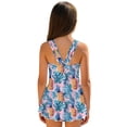 thumbnail image 2 of DISNIMO Monstera Pineapple Print Girls Swimsuit One Piece Skirted Bathing Suit Sleeveless Hawaiian Summer Swim Dress for Girls, 2 of 8