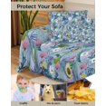 thumbnail image 4 of Tropical Sofa Couch Covers for 3 Cushion Couch,Washable L Shape Sectional Sofa Covers for Loverseat/Pet/Kid,Summer Blue Palm Tree Leaves Floral Fruits Slipcover Throw Blanket Futon Cover 71x134, 4 of 8