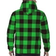 thumbnail image 5 of Bingfone Buffalo Plaid Green Black Men'S Drawstring Hoodie Long Sleeve Pocket Sweatshirts-X-Large, 5 of 9