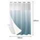 thumbnail image 2 of Cortina de ducha sin ganchos y juego de forro a presión, cortina de baño de tela bohemia impermeable y lavable con ventana superior de malla transparente para baño, 2 of 5