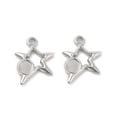 thumbnail image 2 of Resistant 304 Stainless Steel Pendants Cabochon Settings Star with Round Tray Stainless Steel color 14.5x13x2mm Hole: 1.6mm Tray: 4mm, 2 of 3