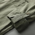 thumbnail image 3 of New Spring Autumn Men Outdoor Multi Pockets Long Sleeved Cargo Shirts High Quality Male Cotton Loose Casual Tooling Shirts 5XL, 3 of 5