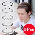 thumbnail image 2 of Lystrfac-Diadema Unisex de 5 piezas para hombre y mujer, banda para el pelo Invisible, deportiva, antideslizante, accesorios para el cabello, 2 of 4
