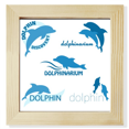 thumbnail image 1 of Blue Ocean Dolphin Biology Square Picture Frame Wall Tabletop Display, 1 of 3